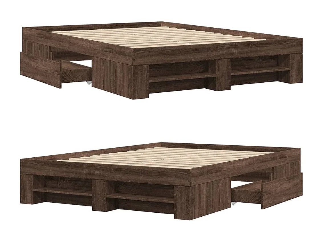 Bedframe zonder matras bewerkt hout bruin eikenkleur 120x200 cm