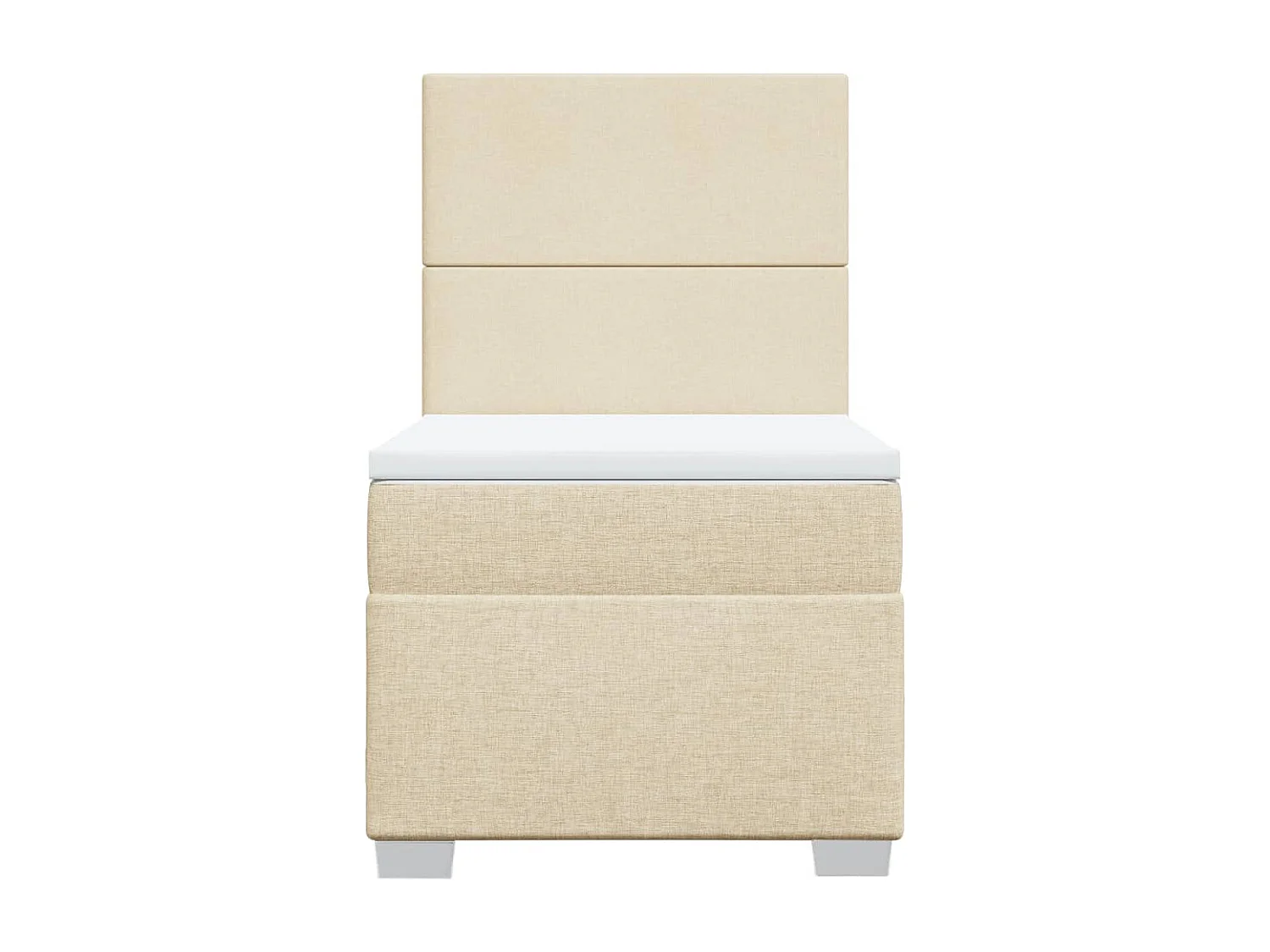 Sommier à lattes de lit avec matelas Crème 100x200 cm Tissu