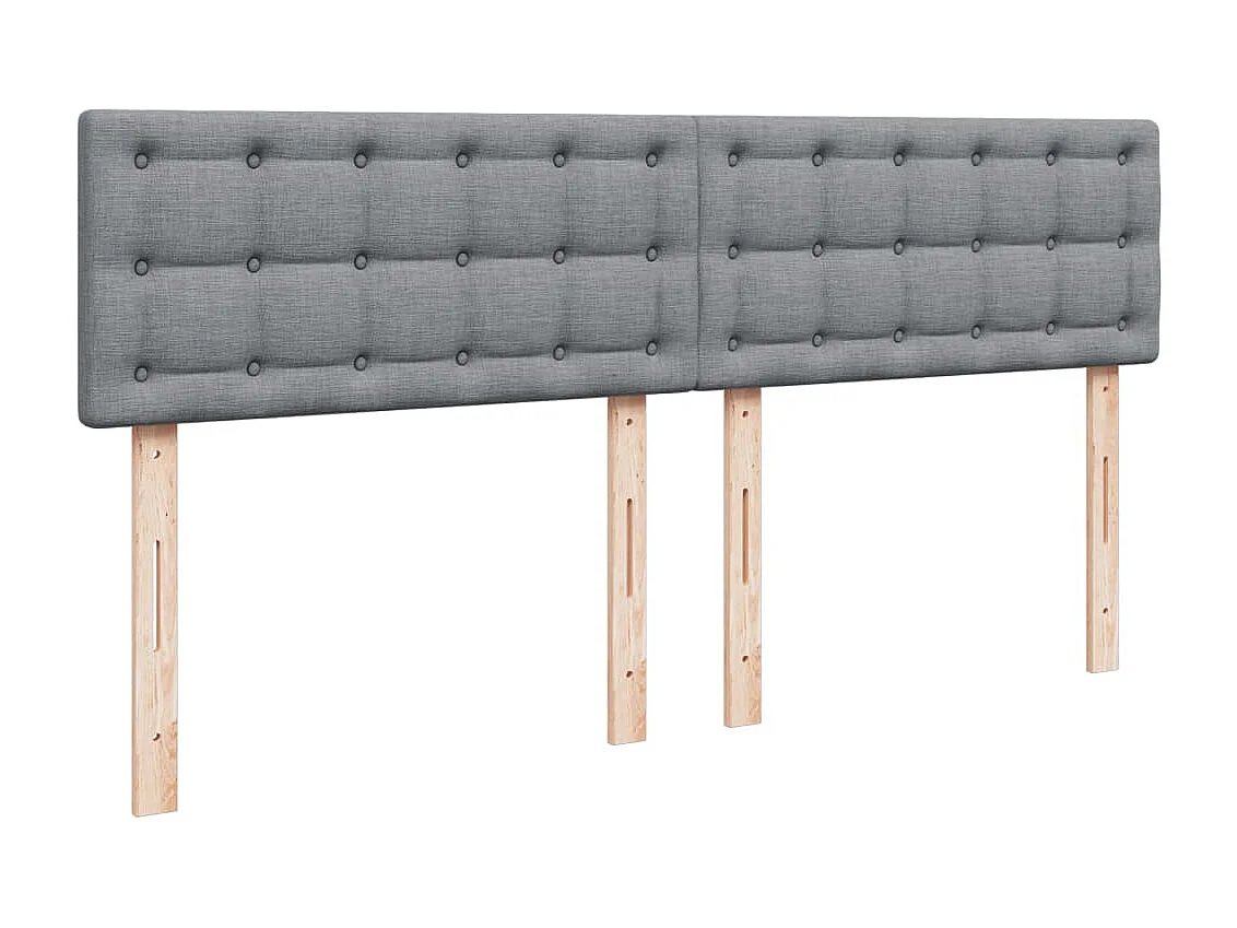 Cama box spring con colchón tela gris claro 200x200 cm