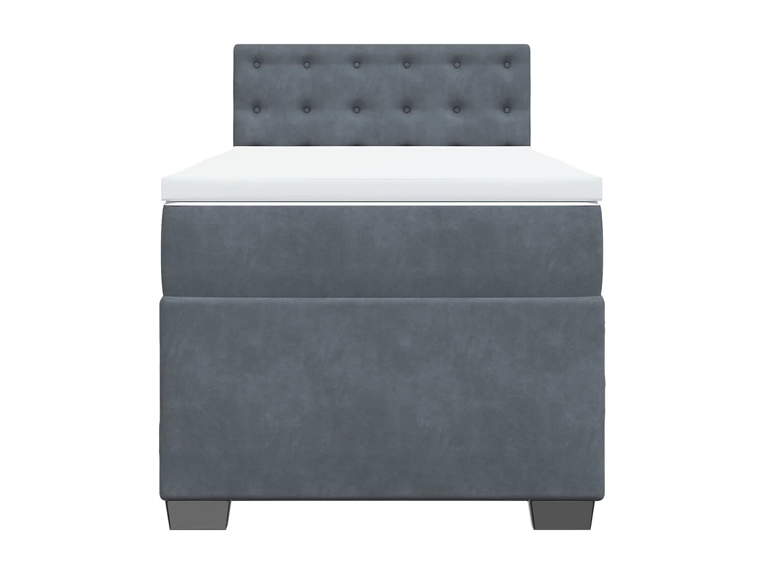 Boxspringbett mit Matratze Dunkelgrau 90x190 cm Samt