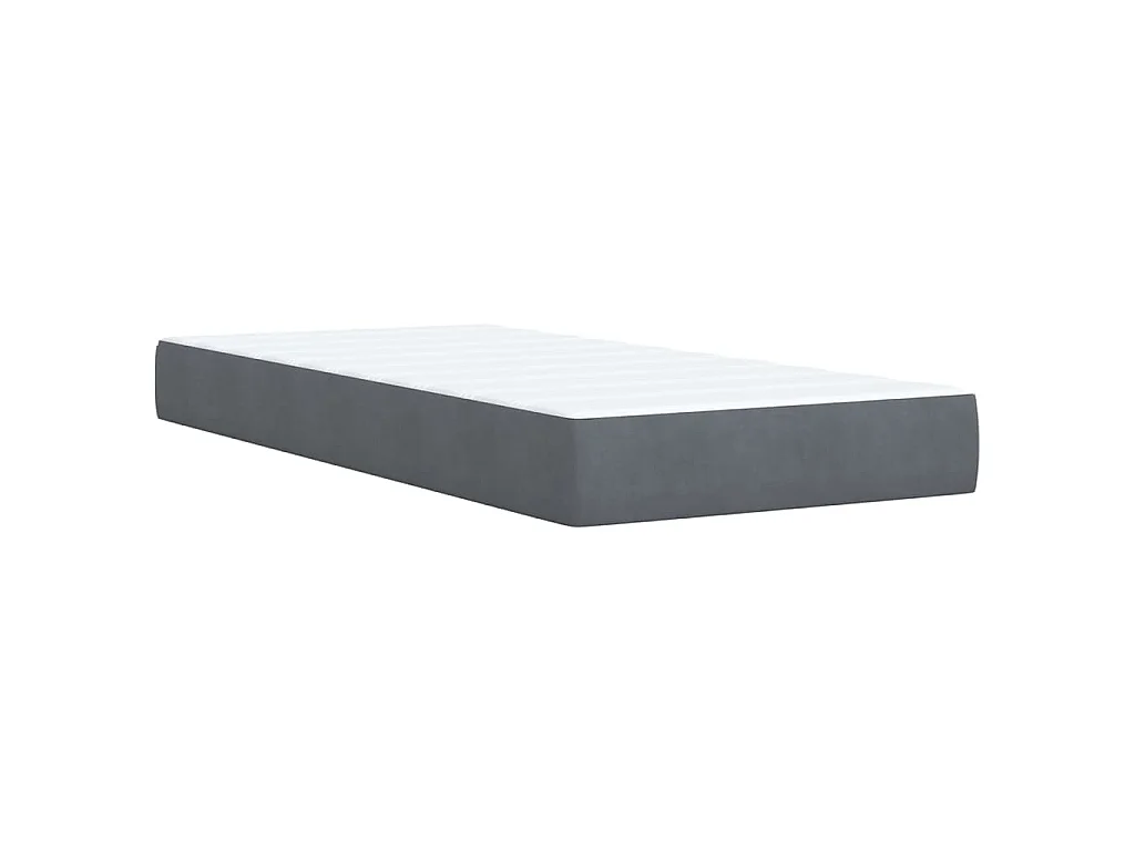 Cama box spring con colchón terciopelo gris oscuro 90x190 cm