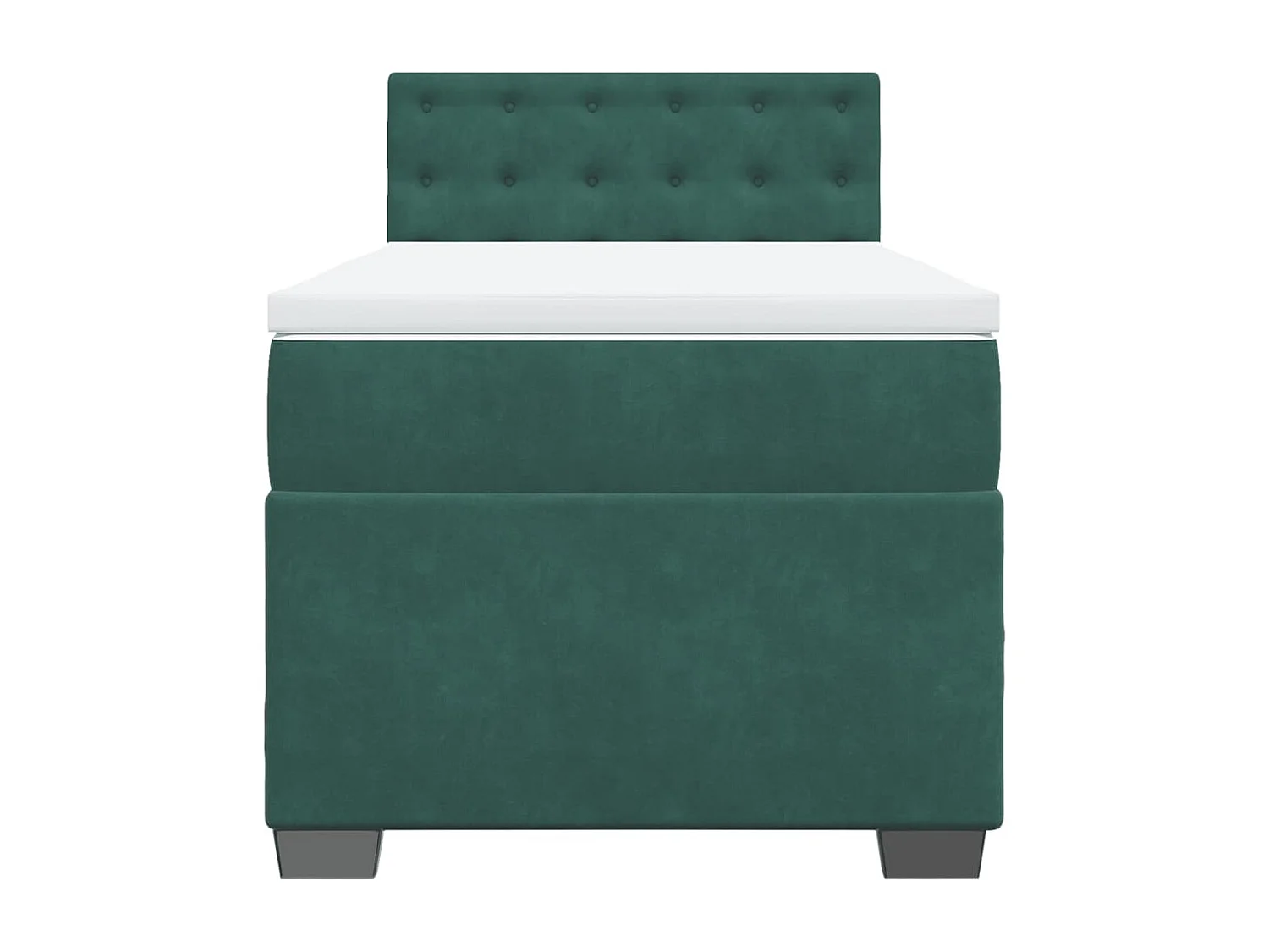 Boxspring met matras fluweel donkergroen 90x190 cm