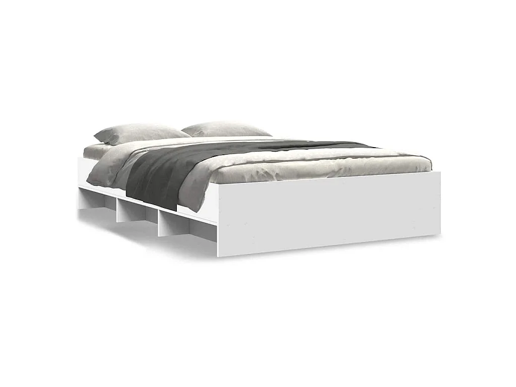 Bedframe massief hout wit 120x200 cm