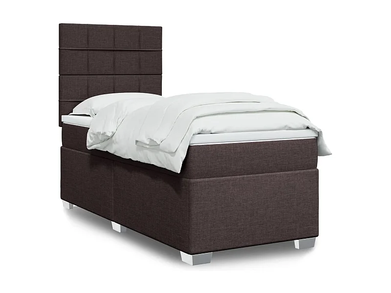 Boxspringbett mit Matratze Dunkelbraun 100x200 cm Stoff