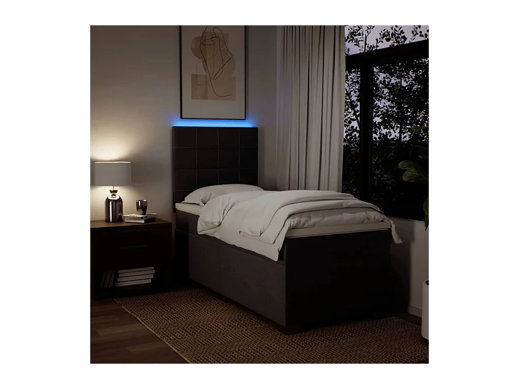 Sommier à lattes de lit avec matelas Marron foncé 100x200 cm
