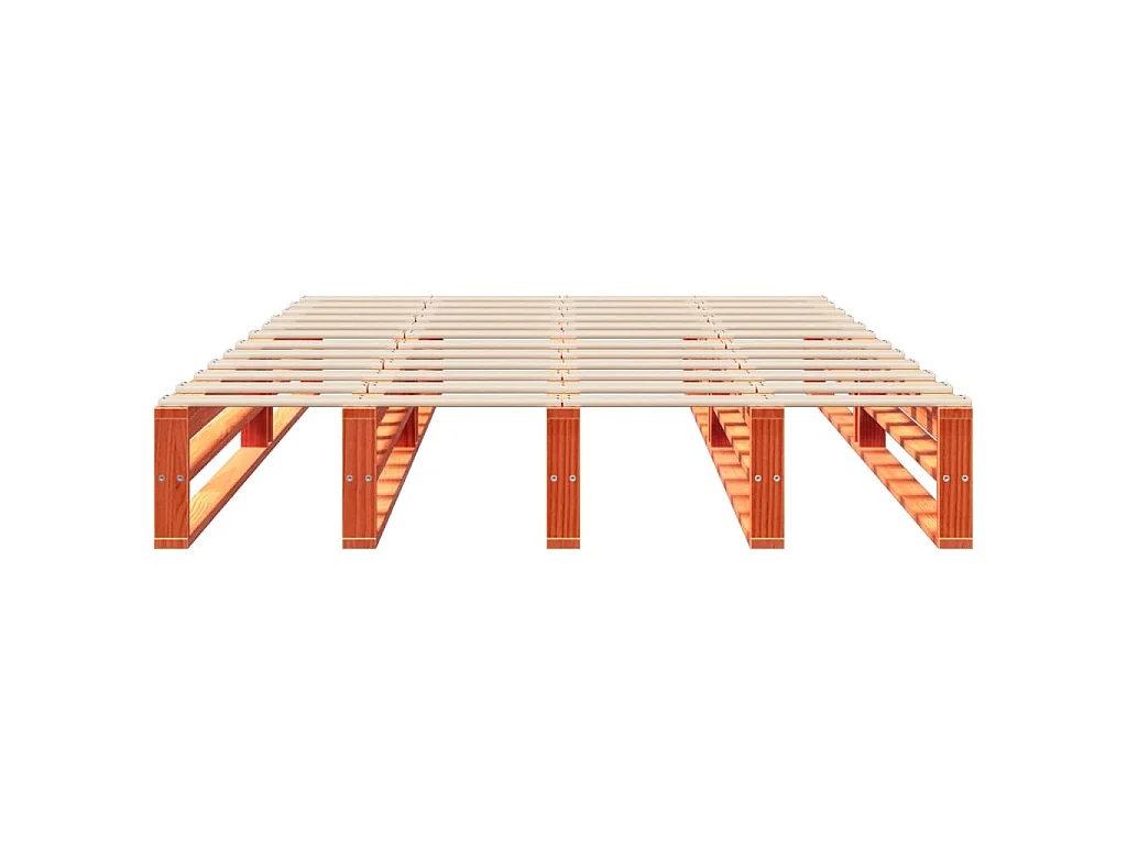 Cadre de lit sans matelas cire marron 160x200cm bois pin massif