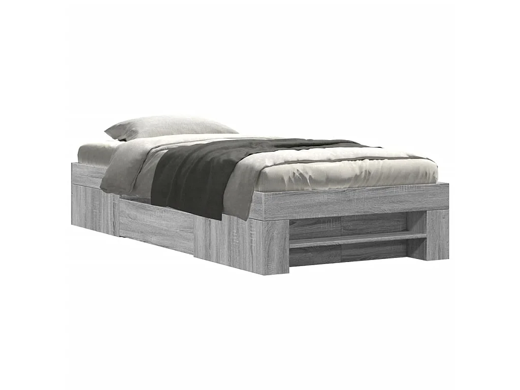 Cadre de lit sans matelas sonoma gris 100x200 cm