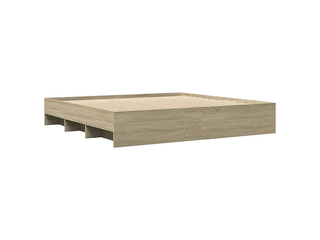 Bedframe zonder matras 200x200cm spaanplaat sonoma eikenkleurig