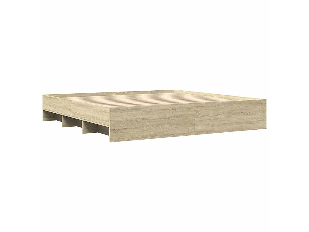 Bedframe zonder matras 200x200cm spaanplaat sonoma eikenkleurig