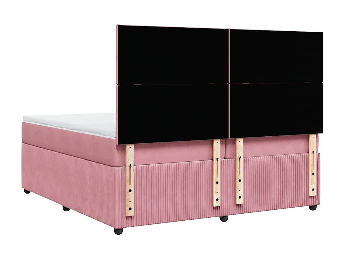 Sommier à lattes de lit avec matelas Rose 200x200 cm Velours