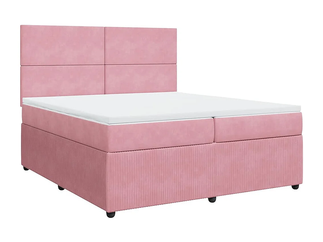 Sommier à lattes de lit avec matelas Rose 200x200 cm Velours