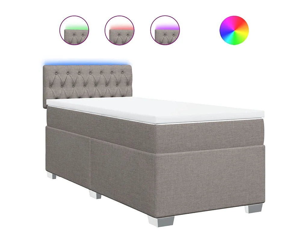 Boxspring met matras stof taupe 100x200 cm