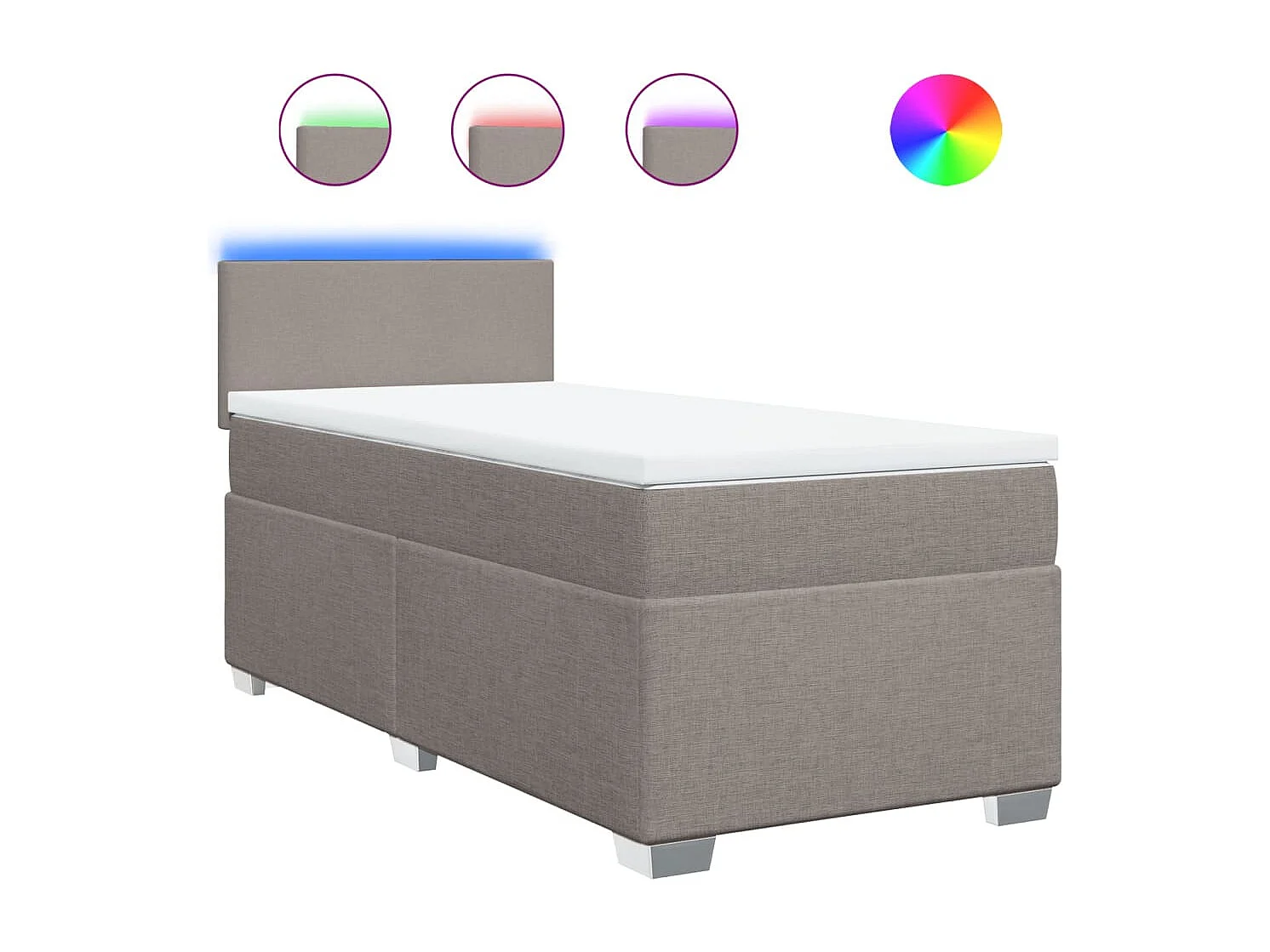 Sommier à lattes de lit avec matelas Taupe 90x190 cm Tissu