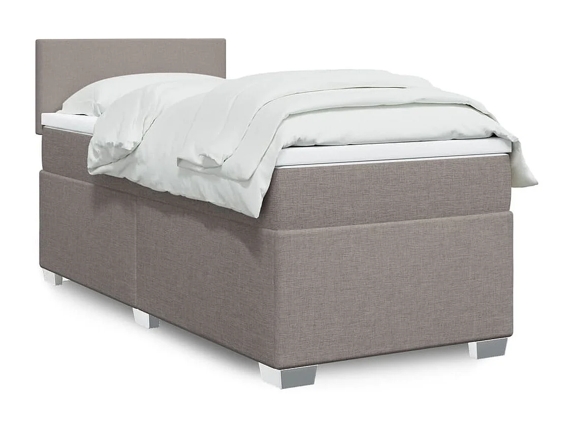Sommier à lattes de lit avec matelas Taupe 90x190 cm Tissu