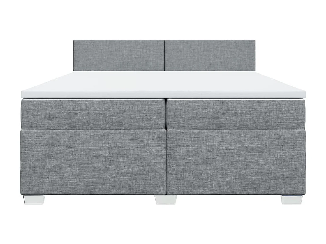 Sommier à lattes de lit avec matelas Gris clair 200x200cm Tissu