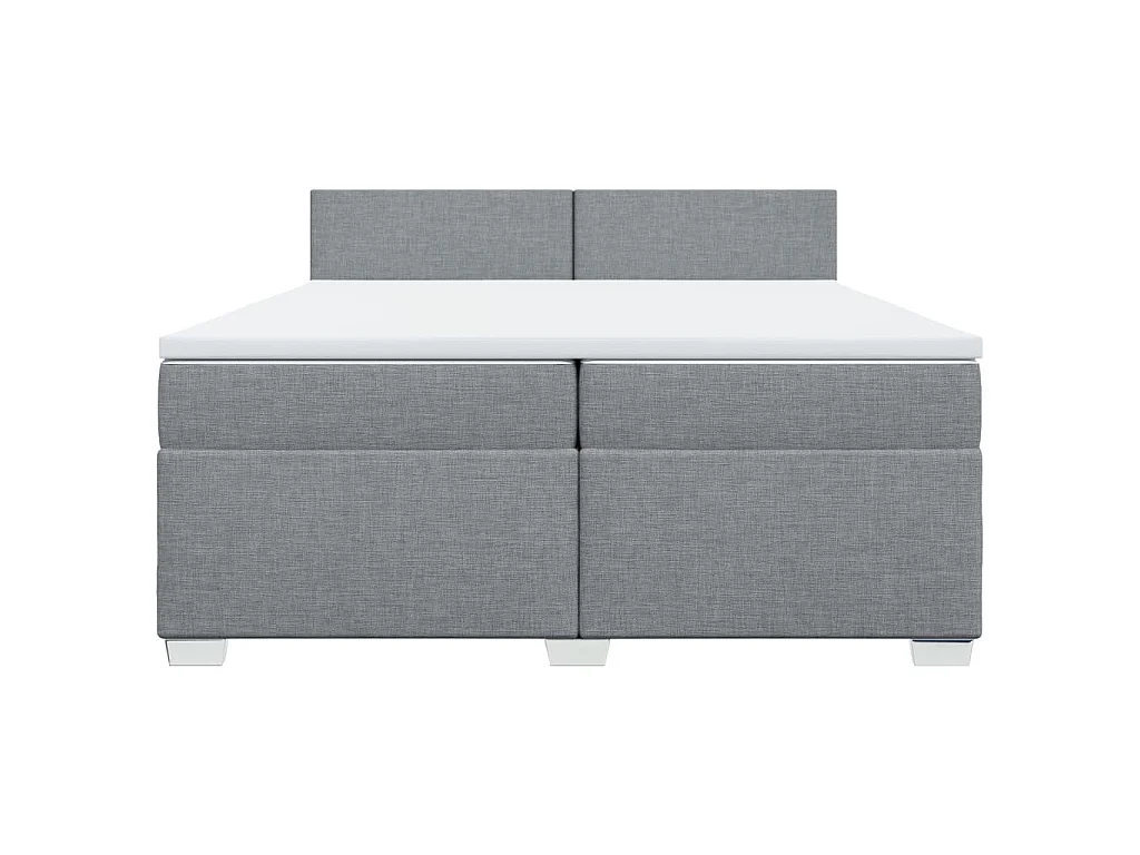 Boxspringbett mit Matratze Hellgrau 200x200 cm Stoff