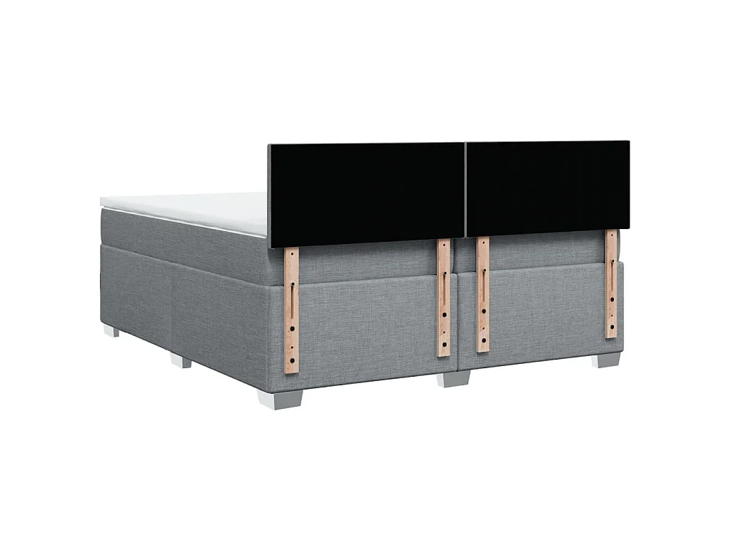 Boxspringbett mit Matratze Hellgrau 200x200 cm Stoff