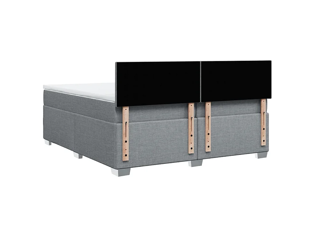 Boxspring met matras stof lichtgrijs 200x200 cm