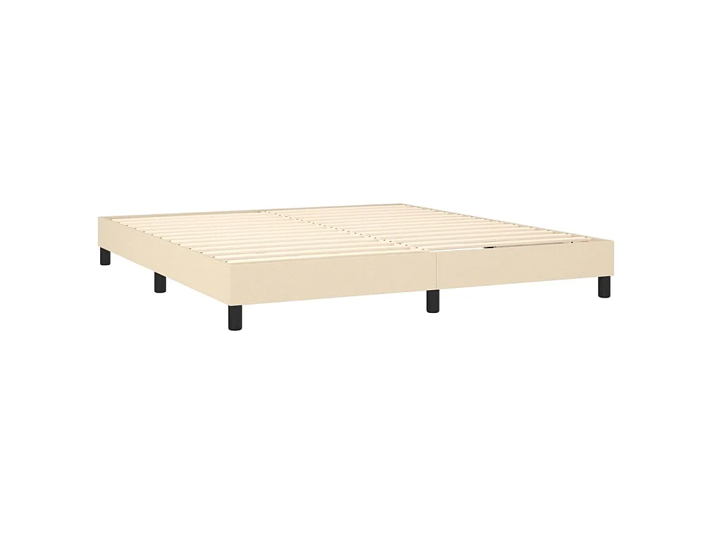 Boxspring met matras en LED stof crèmekleurig 180x200 cm