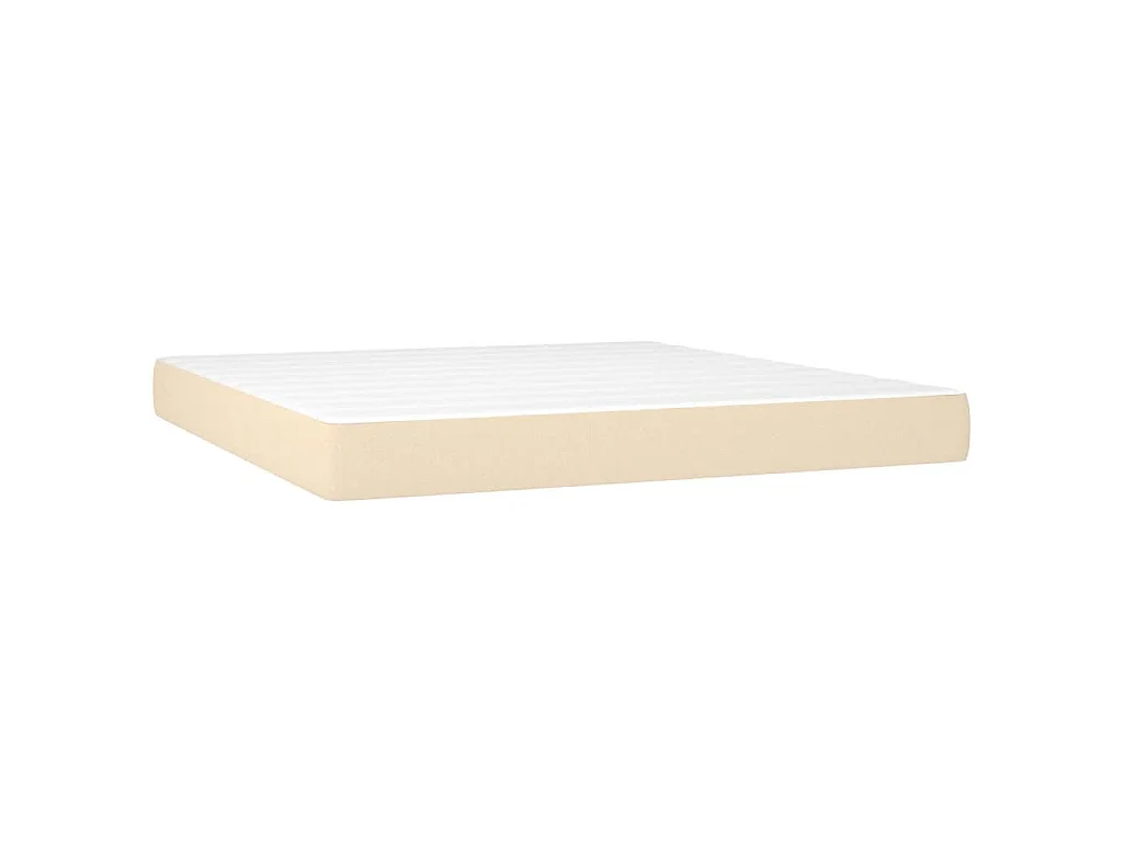 Boxspring met matras en LED stof crèmekleurig 180x200 cm