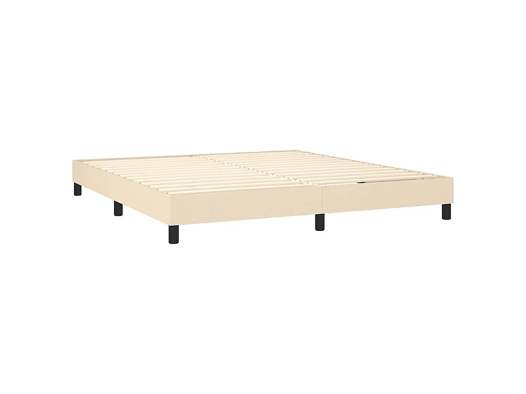 Sommier à lattes de lit avec matelas LED Crème 180x200 cm Tissu