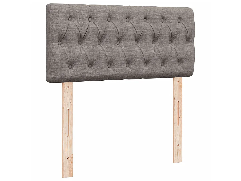 Cama box spring con colchón tela gris taupe 80x200 cm