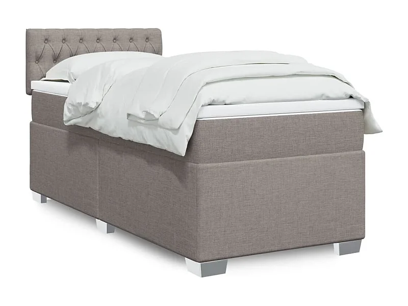 Sommier à lattes de lit avec matelas Taupe 80x200 cm Tissu