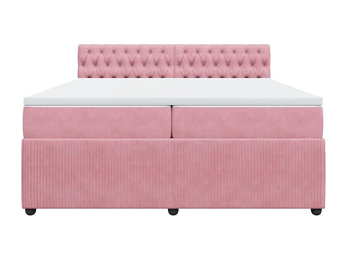 Sommier à lattes de lit avec matelas Rose 200x200 cm Velours