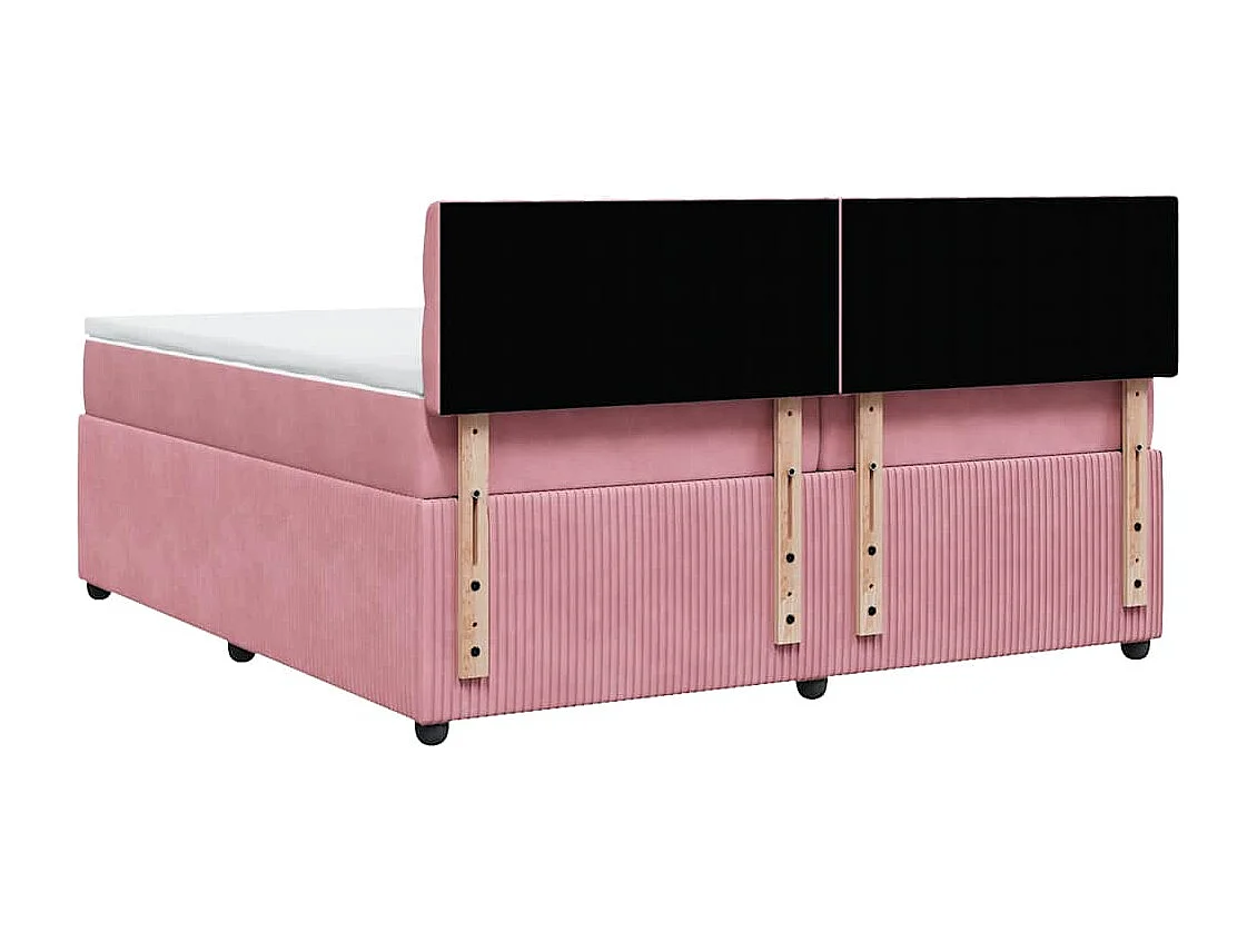 Sommier à lattes de lit avec matelas Rose 200x200 cm Velours
