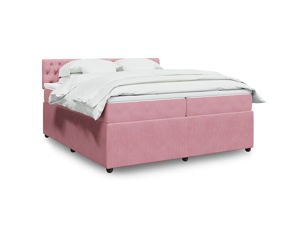 Sommier à lattes de lit avec matelas Rose 200x200 cm Velours