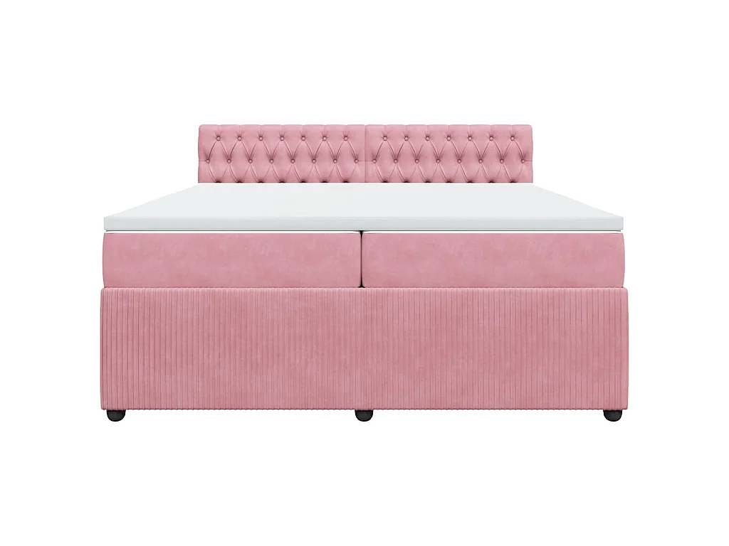 Sommier à lattes de lit avec matelas Rose 200x200 cm Velours
