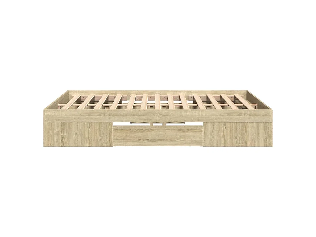 Cadre de lit sans matelas chêne sonoma 135x190 cm