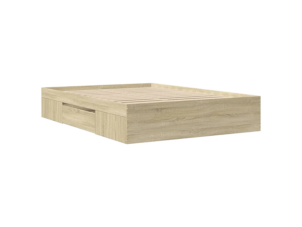 Cadre de lit sans matelas chêne sonoma 135x190 cm