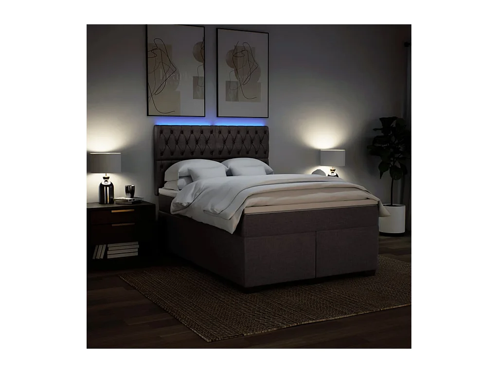 Sommier à lattes de lit avec matelas Marron foncé 160x200 cm