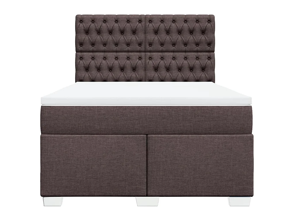 Boxspring met matras stof donkerbruin 160x200 cm