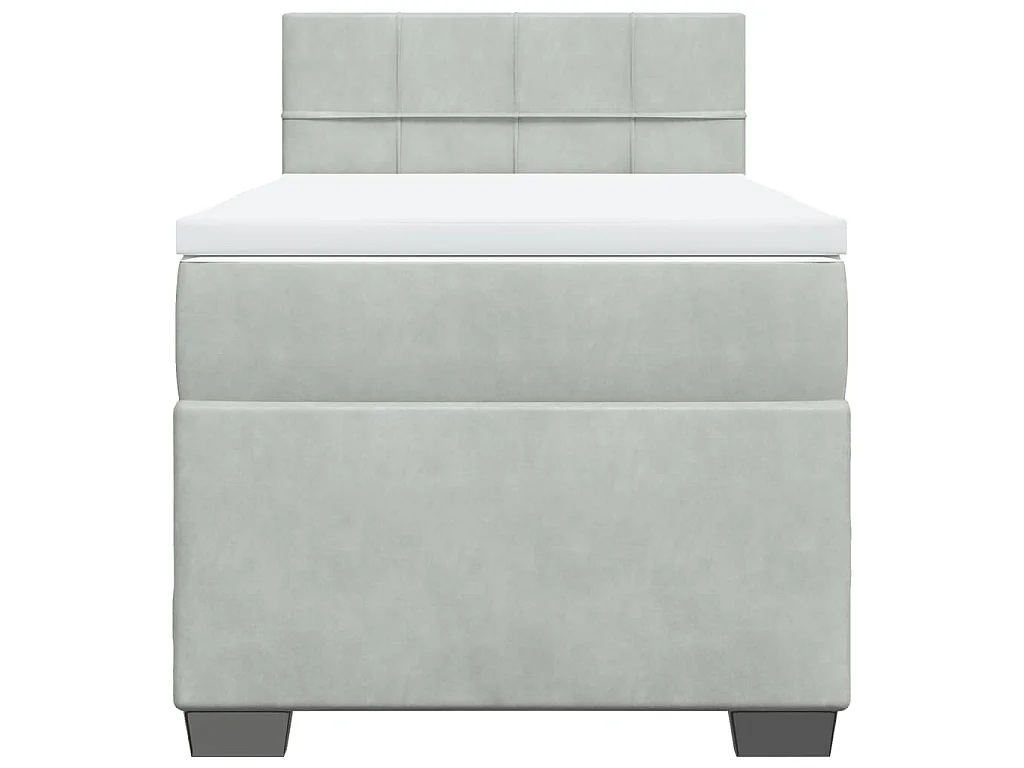 Boxspring met matras fluweel lichtgrijs 80x200 cm