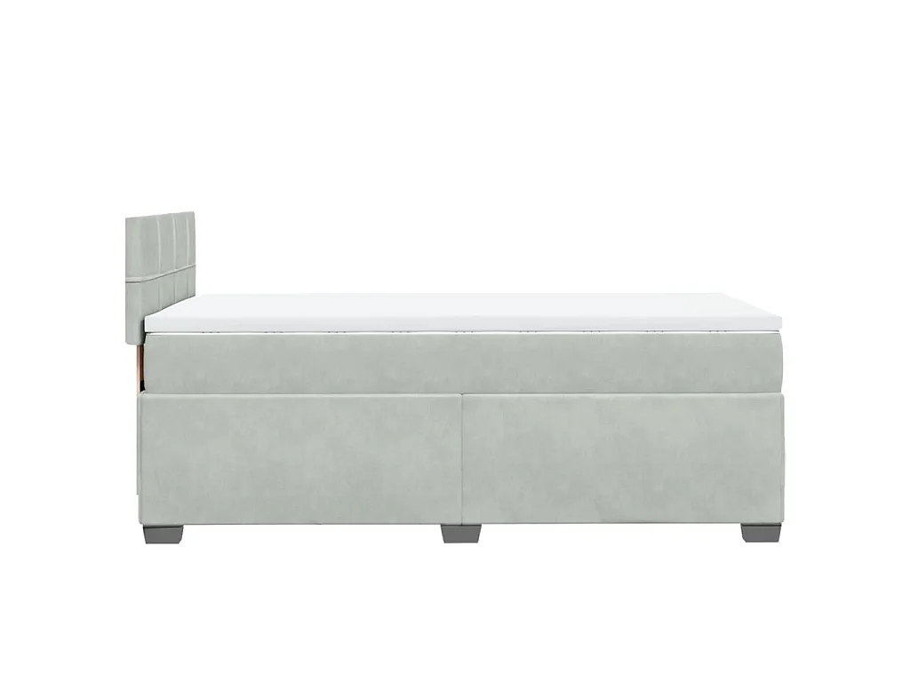 Boxspring met matras fluweel lichtgrijs 80x200 cm