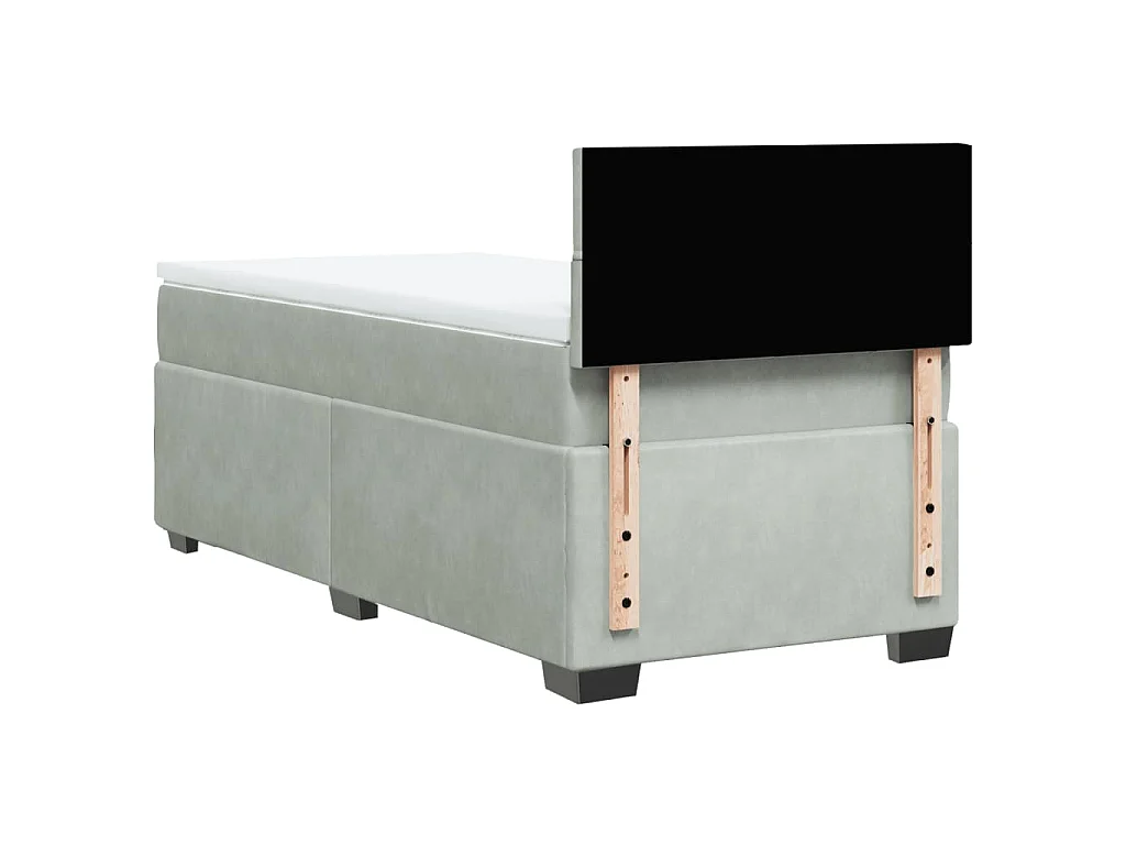 Boxspring met matras fluweel lichtgrijs 80x200 cm