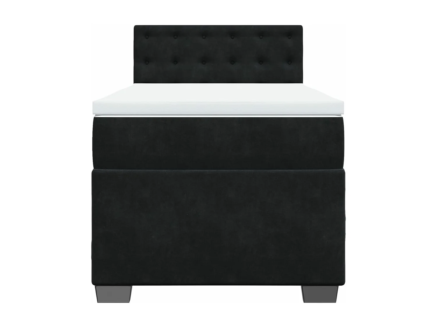 Sommier à lattes de lit avec matelas Noir 100x200 cm Velours