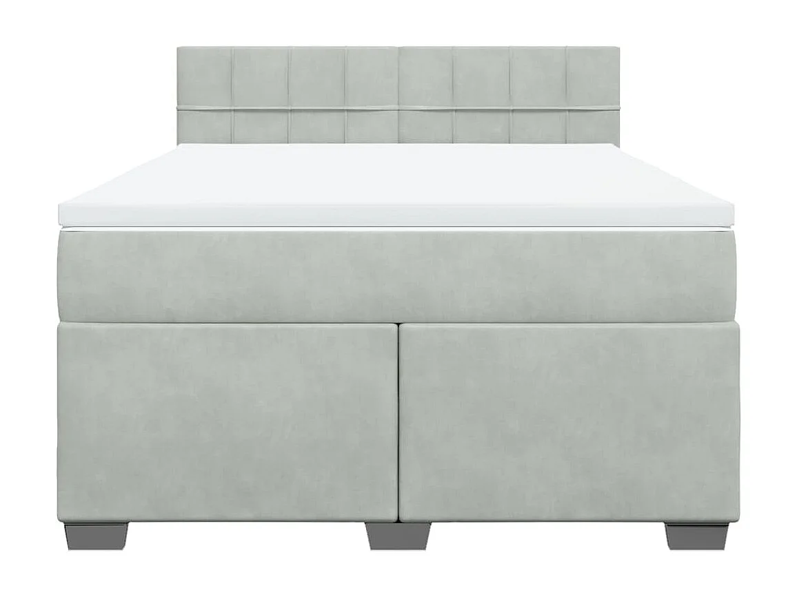 Boxspringbett mit Matratze Hellgrau 140x200 cm Samt