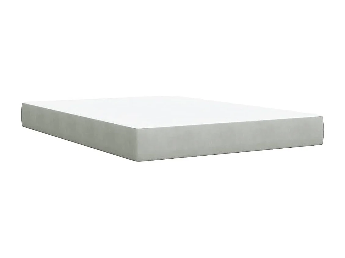 Boxspringbett mit Matratze Hellgrau 140x200 cm Samt