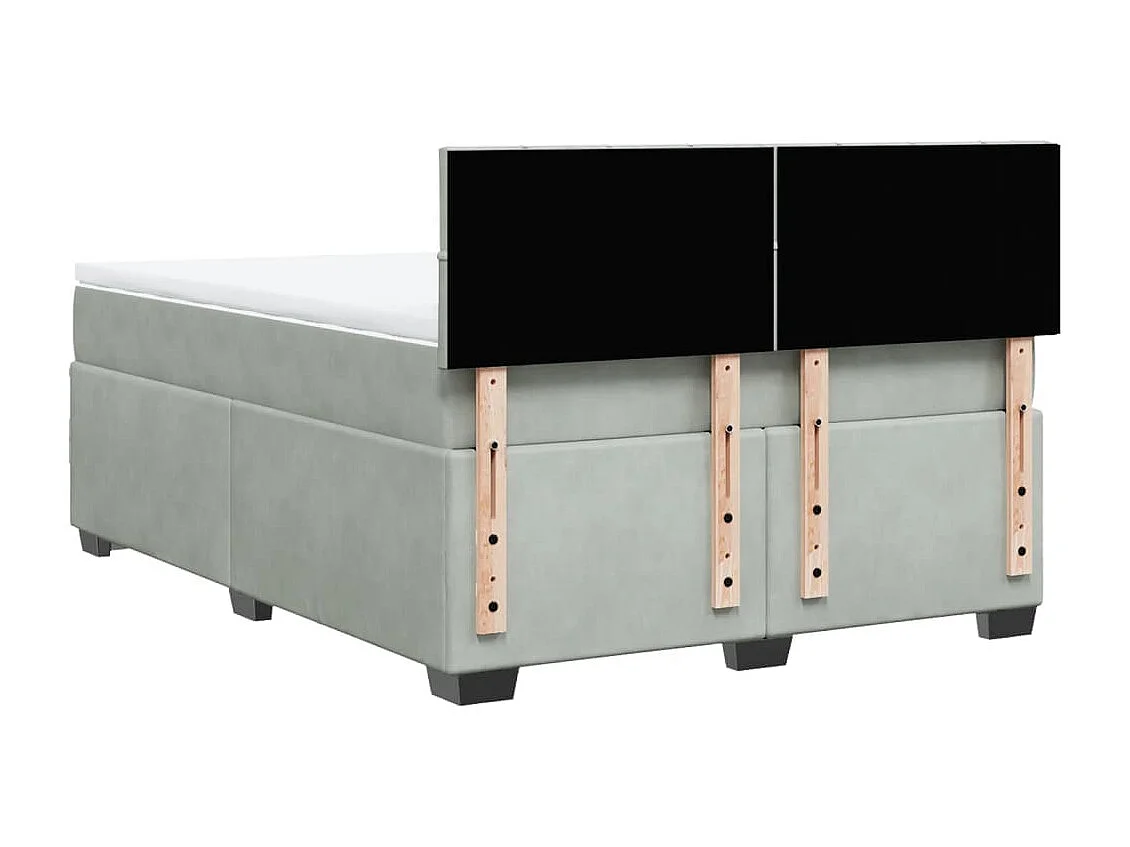 Boxspringbett mit Matratze Hellgrau 140x200 cm Samt