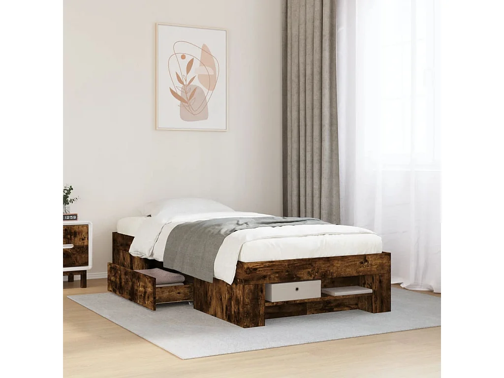 Giroletto senza Materasso Rovere Fumo 75x190 cm in Truciolato