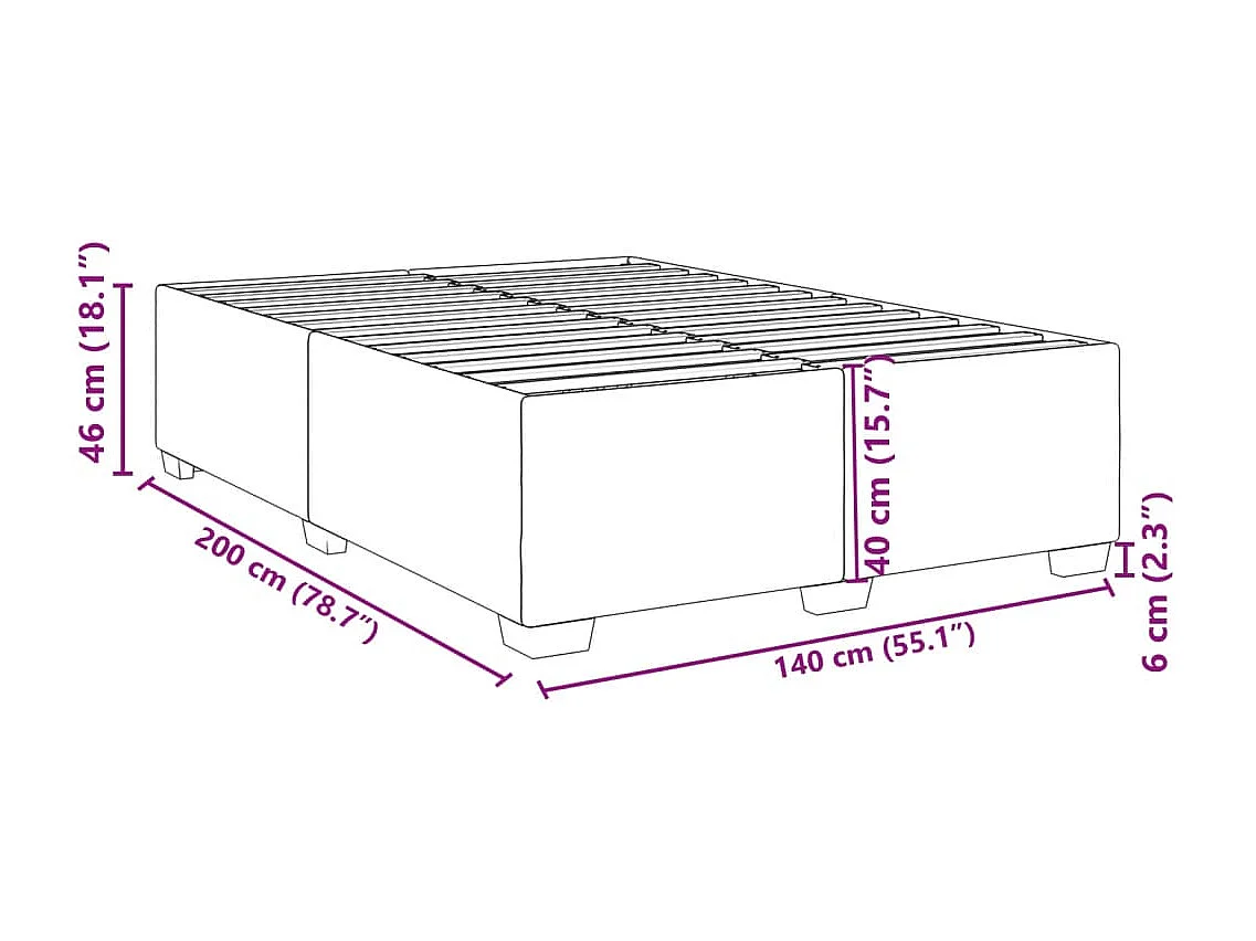 Bedframe kunstleer cappuccinokleurig 140x200 cm