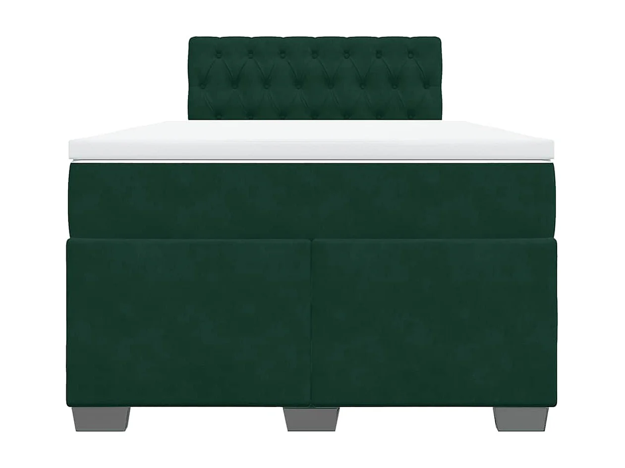 Boxspringbett mit Matratze Dunkelgrün 120x200 cm Samt