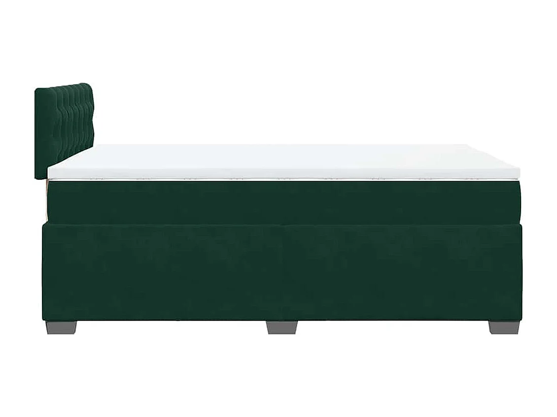 Sommier à lattes de lit et matelas Vert foncé 120x200cm Velours