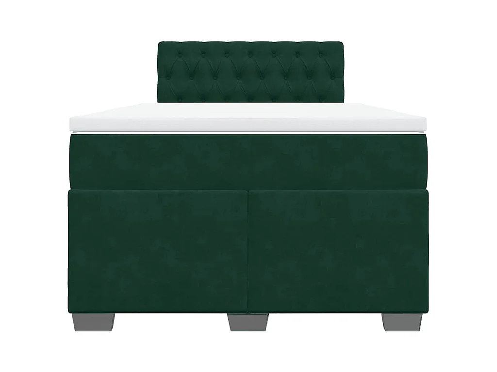 Boxspring met matras fluweel donkergroen 120x200 cm