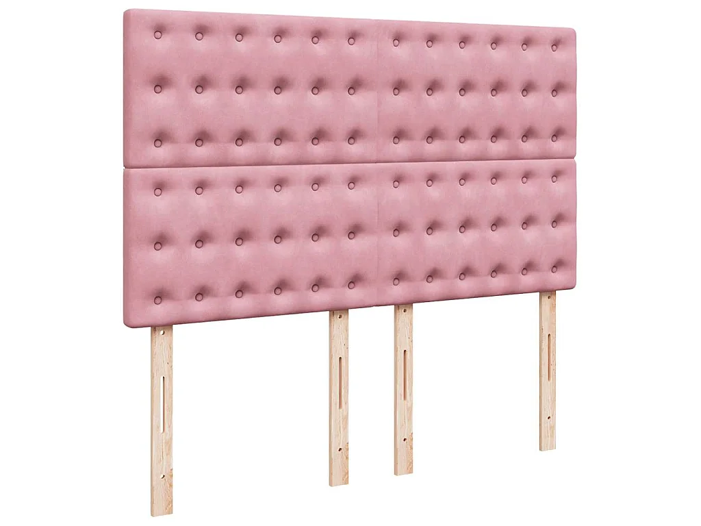 Boxspring met matras fluweel roze 160x200 cm