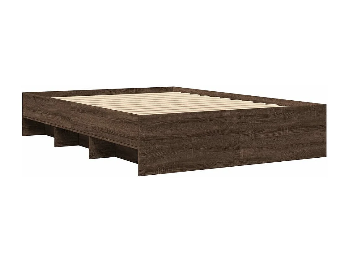 Estrutura cama s/ colchão derivados madeira carvalho castanho