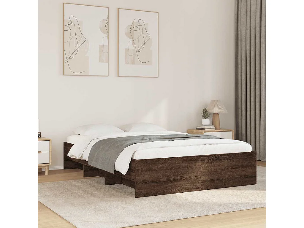 Giroletto senza Materasso Rovere Marrone 140x200 cm Truciolato